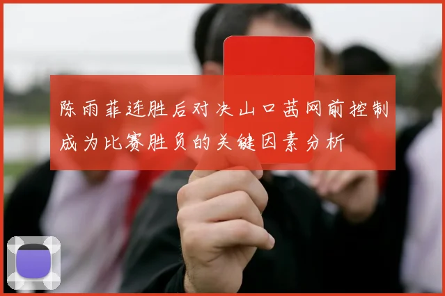 陈雨菲连胜后对决山口茜网前控制成为比赛胜负的关键因素分析